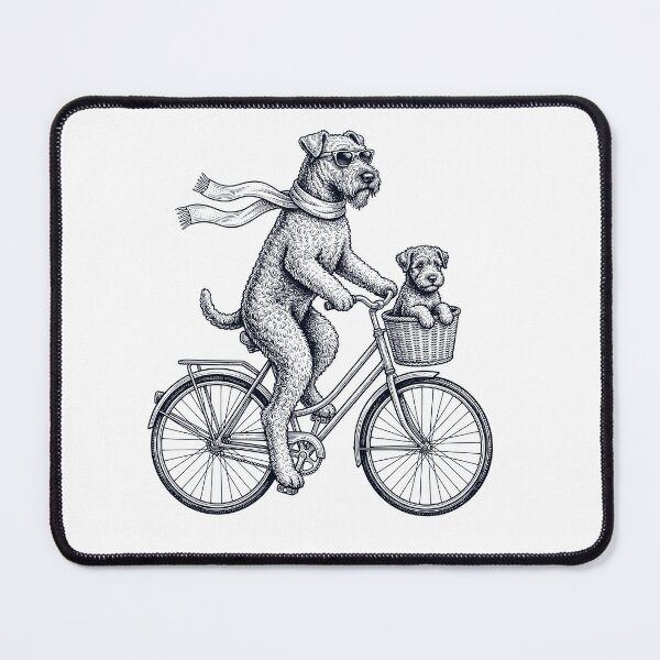 Item preview, Vintage Kerry Blue Terrier Riding Bike Bicycle Cycling Dog Lover designed and sold by DoodleTortle.