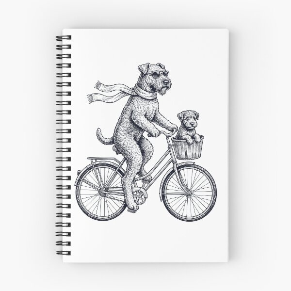 Item preview, Vintage Kerry Blue Terrier Riding Bike Bicycle Cycling Dog Lover designed and sold by DoodleTortle.