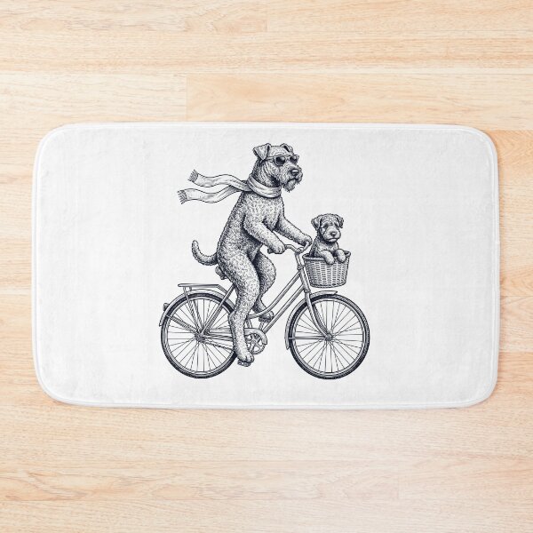 Item preview, Vintage Kerry Blue Terrier Riding Bike Bicycle Cycling Dog Lover designed and sold by DoodleTortle.