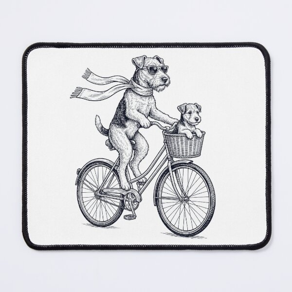Item preview, Vintage Lakeland Terrier Riding Bike Bicycle Cycling Dog Lover designed and sold by DoodleTortle.