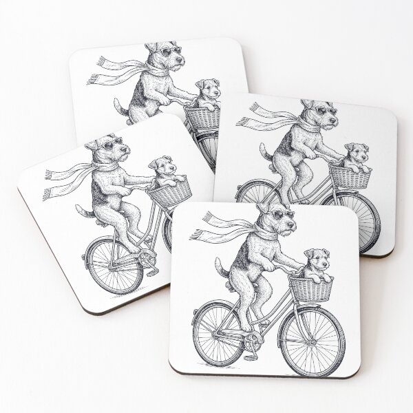 Item preview, Vintage Lakeland Terrier Riding Bike Bicycle Cycling Dog Lover designed and sold by DoodleTortle.