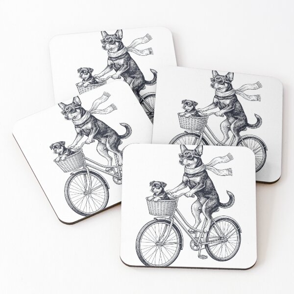 Item preview, Vintage Lancashire Heeler Riding Bike Bicycle Cycling Dog Lover designed and sold by DoodleTortle.