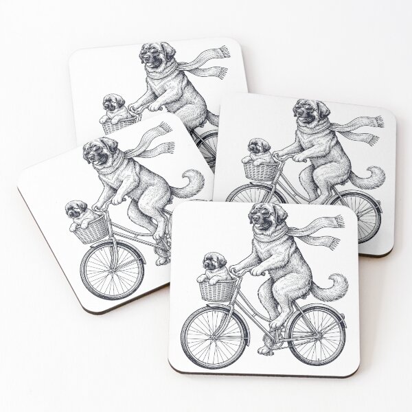 Item preview, Vintage Leonberger Riding Bike Bicycle Cycling Dog Lover designed and sold by DoodleTortle.