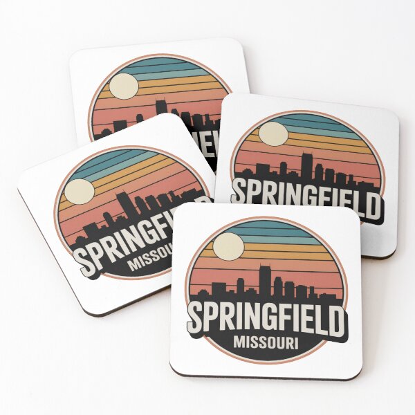 Item preview, Springfield Missouri: Blue Orange Red Sunset Skyline Badge designed and sold by CircinusStore.