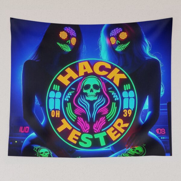 Item preview, Hack Tester Neon Skull Logo – Cyberpunk Streetwear Design designed and sold by DiamondSkyShirt.