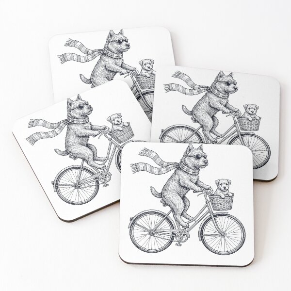 Item preview, Vintage Norwich Terrier Riding Bike Bicycle Cycling Dog Lover designed and sold by DoodleTortle.