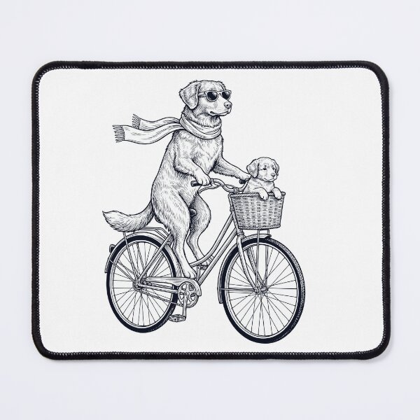 Item preview, Vintage Nova Scotia Duck Tolling Retriever Riding Bike Bicycle Cycling Dog Lover designed and sold by DoodleTortle.