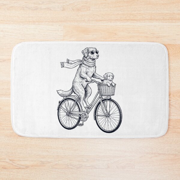 Item preview, Vintage Nova Scotia Duck Tolling Retriever Riding Bike Bicycle Cycling Dog Lover designed and sold by DoodleTortle.