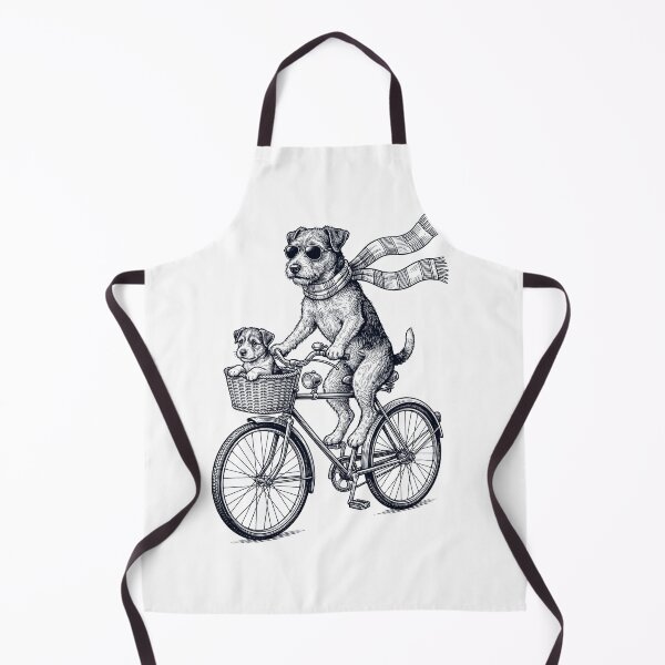 Item preview, Vintage Patterdale Terrier Riding Bike Bicycle Cycling Dog Lover designed and sold by DoodleTortle.