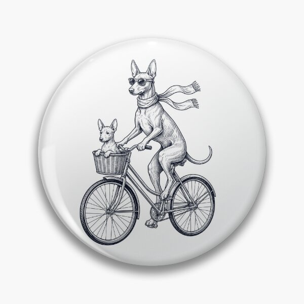 Item preview, Vintage Pharaoh Hound Riding Bike Bicycle Cycling Dog Lover designed and sold by DoodleTortle.