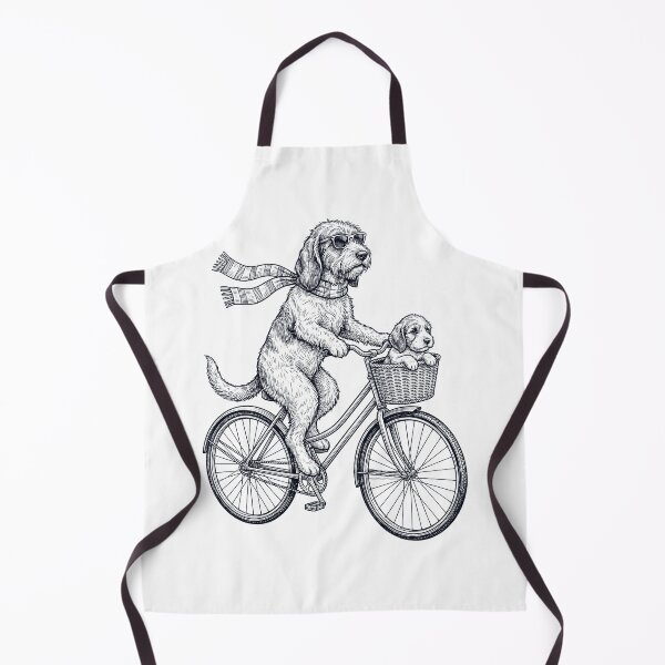 Item preview, Vintage Petit Basset Griffon Vendeen Riding Bike Bicycle Cycling Dog Lover designed and sold by DoodleTortle.