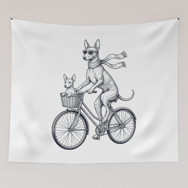 Item preview, Vintage Pharaoh Hound Riding Bike Bicycle Cycling Dog Lover designed and sold by DoodleTortle.