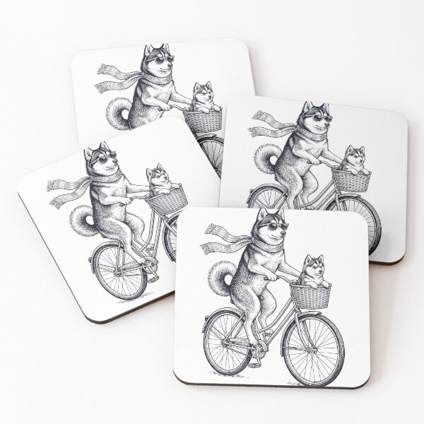 Item preview, Vintage Pomsky Riding Bike Bicycle Cycling Dog Lover designed and sold by DoodleTortle.
