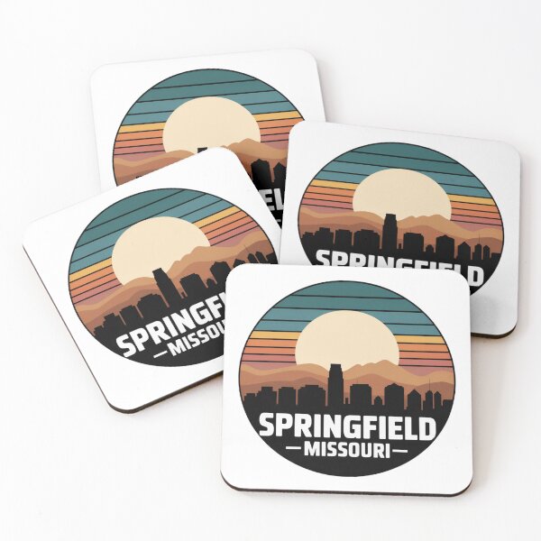 Item preview, Springfield Missouri: Teal Yellow Mountain Sunset Skyline Badge designed and sold by CircinusStore.