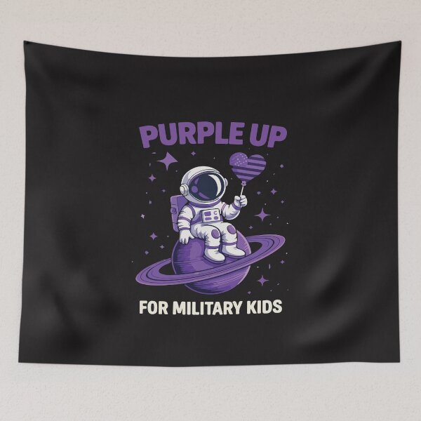 Item preview, Purple Up for Military Kids Astronaut Space Month of the Military Child Support Design designed and sold by kiralynstration.