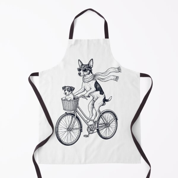 Item preview, Vintage Rat Terrier Riding Bike Bicycle Cycling Dog Lover designed and sold by DoodleTortle.