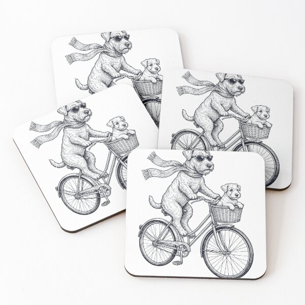 Item preview, Vintage Sealyham Terrier Riding Bike Bicycle Cycling Dog Lover designed and sold by DoodleTortle.