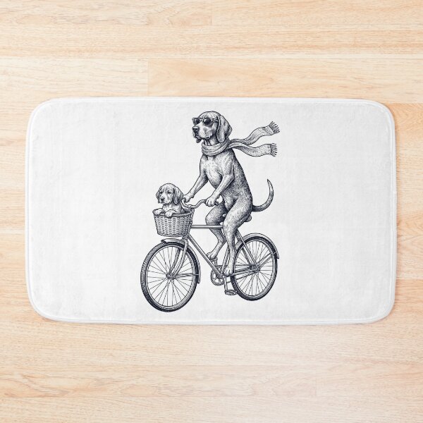 Item preview, Vintage Redbone Coonhound Riding Bike Bicycle Cycling Dog Lover designed and sold by DoodleTortle.