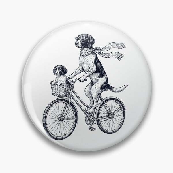 Item preview, Vintage Small Munsterlander Pointer Riding Bike Bicycle Cycling Dog Lover designed and sold by DoodleTortle.