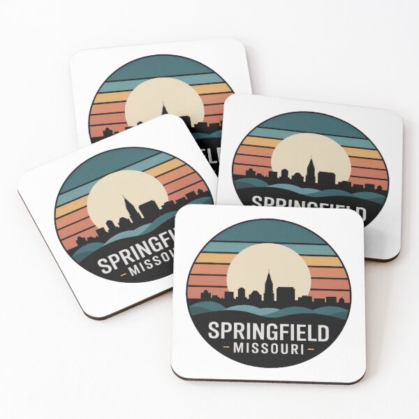 Item preview, Springfield Missouri: Teal Orange Hills Sunset Skyline Badge designed and sold by CircinusStore.