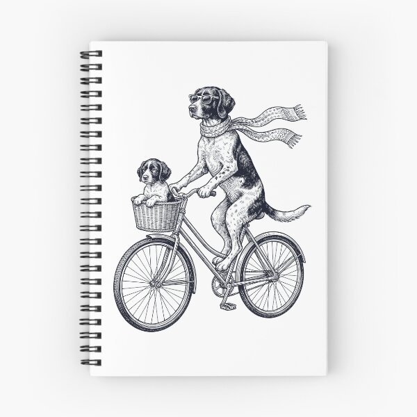 Item preview, Vintage Small Munsterlander Pointer Riding Bike Bicycle Cycling Dog Lover designed and sold by DoodleTortle.