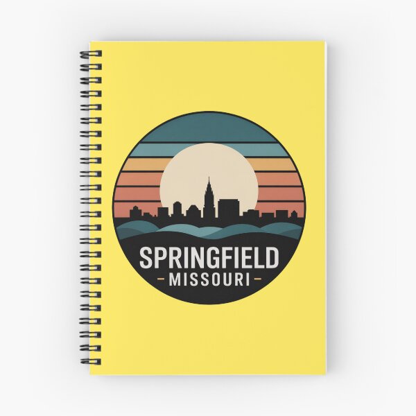 Item preview, Springfield Missouri: Teal Orange Hills Sunset Skyline Badge designed and sold by CircinusStore.