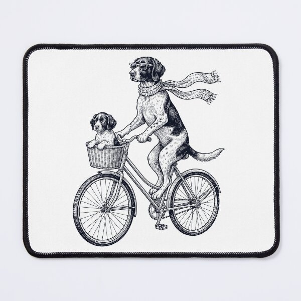 Item preview, Vintage Small Munsterlander Pointer Riding Bike Bicycle Cycling Dog Lover designed and sold by DoodleTortle.