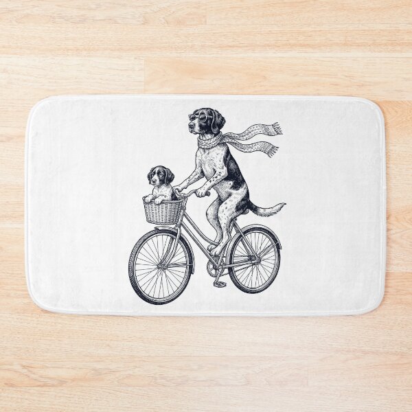 Item preview, Vintage Small Munsterlander Pointer Riding Bike Bicycle Cycling Dog Lover designed and sold by DoodleTortle.