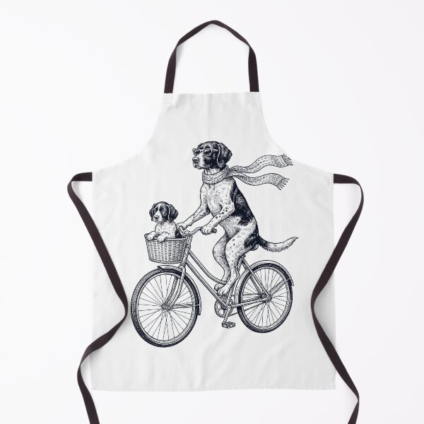 Item preview, Vintage Small Munsterlander Pointer Riding Bike Bicycle Cycling Dog Lover designed and sold by DoodleTortle.