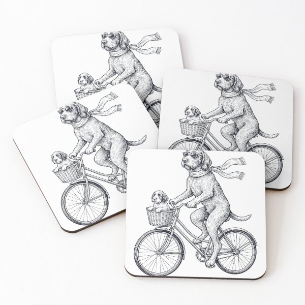 Item preview, Vintage Spinone Italiano Riding Bike Bicycle Cycling Dog Lover designed and sold by DoodleTortle.