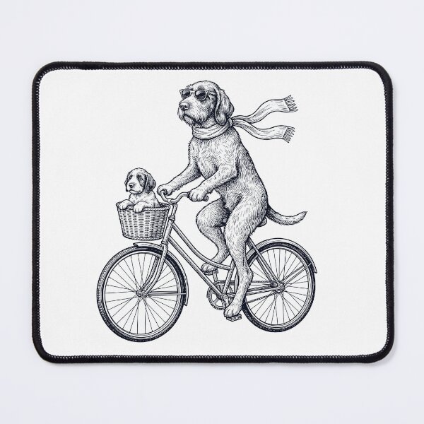 Item preview, Vintage Spinone Italiano Riding Bike Bicycle Cycling Dog Lover designed and sold by DoodleTortle.