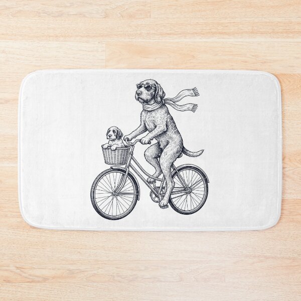 Item preview, Vintage Spinone Italiano Riding Bike Bicycle Cycling Dog Lover designed and sold by DoodleTortle.