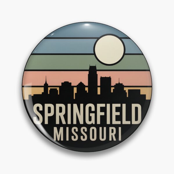 Item preview, Springfield Missouri: Muted Teal Sunset Skyline Badge designed and sold by CircinusStore.