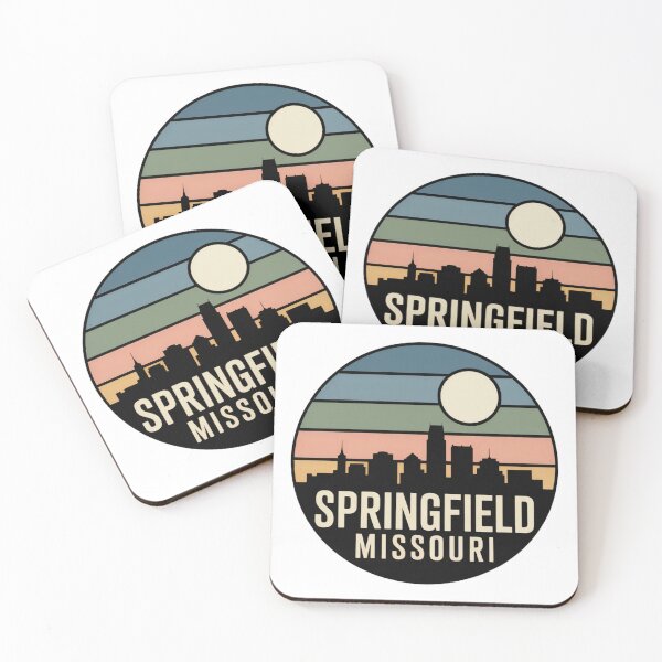 Item preview, Springfield Missouri: Muted Teal Sunset Skyline Badge designed and sold by CircinusStore.