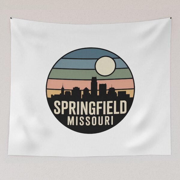 Item preview, Springfield Missouri: Muted Teal Sunset Skyline Badge designed and sold by CircinusStore.