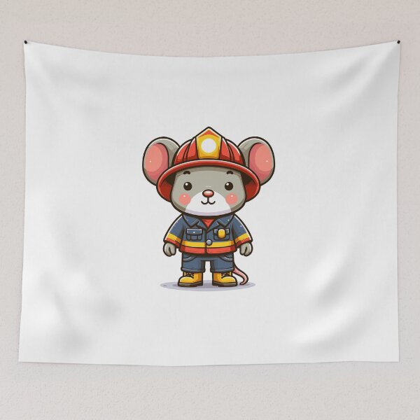 Item preview, Funny Mouse Firefighter Gift – Cute Rescue Animal Design designed and sold by CyfroweMysli.