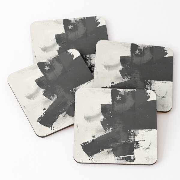 Item preview, Black brushstroke – Abstract black and white wall art designed and sold by CosmicGlyph.