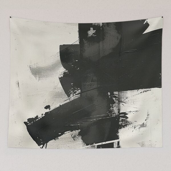 Item preview, Black brushstroke – Abstract black and white wall art designed and sold by CosmicGlyph.