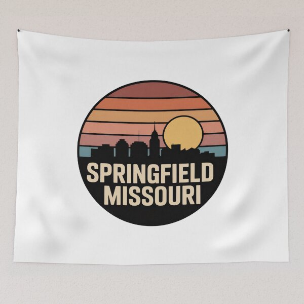 Aperçu de l'œuvre Springfield, Missouri : Badge « Coucher de soleil chaleureux sur la ligne d'horizon » créée et vendue par CircinusStore.