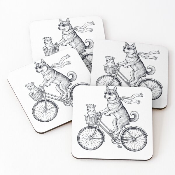 Item preview, Vallhund sueco vintage montando en bicicleta, amante de los perros designed and sold by DoodleTortle.