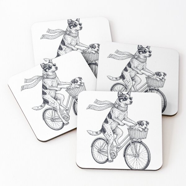 Item preview, Vintage Texas Heeler Riding Bike Bicycle Cycling Dog Lover designed and sold by DoodleTortle.