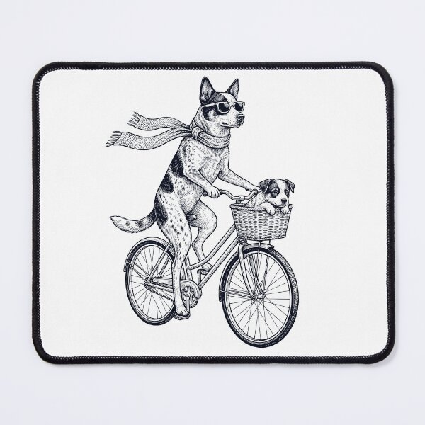 Item preview, Vintage Texas Heeler Riding Bike Bicycle Cycling Dog Lover designed and sold by DoodleTortle.