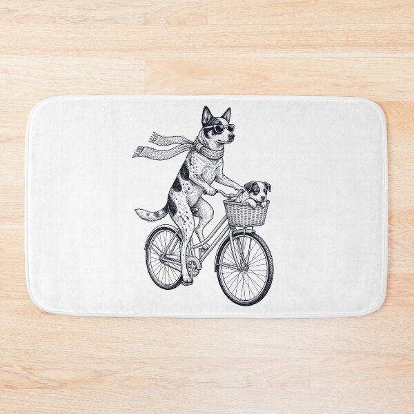 Item preview, Vintage Texas Heeler Riding Bike Bicycle Cycling Dog Lover designed and sold by DoodleTortle.