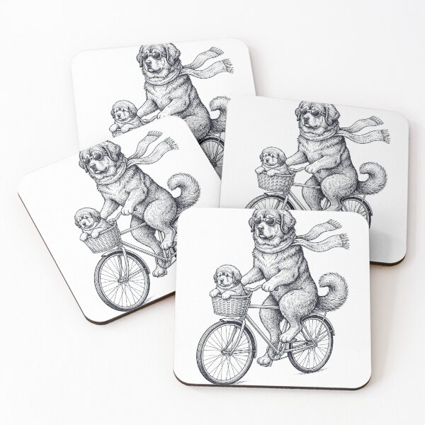 Item preview, Vintage Tibetan Mastiff Riding Bike Bicycle Cycling Dog Lover designed and sold by DoodleTortle.