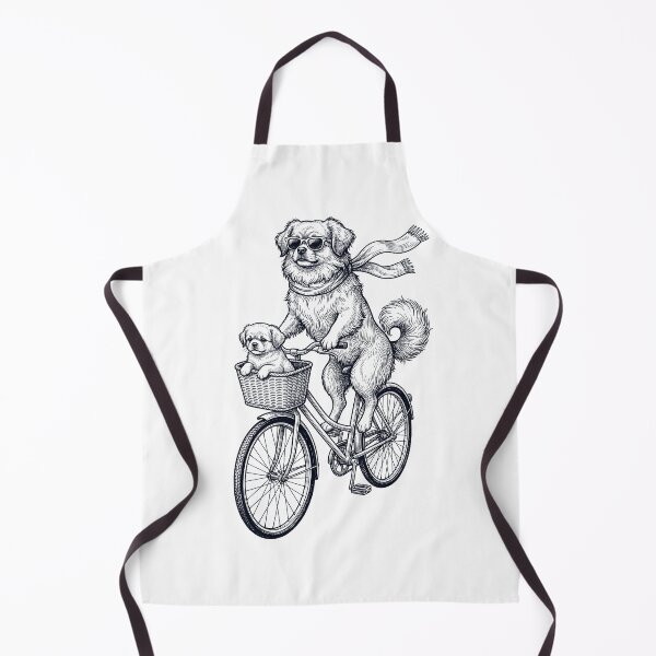 Item preview, Vintage Tibetan Spaniel Riding Bike Bicycle Cycling Dog Lover designed and sold by DoodleTortle.