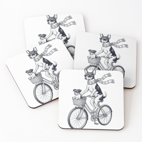Item preview, Vintage Toy Fox Terrier Riding Bike Bicycle Cycling Dog Lover designed and sold by DoodleTortle.
