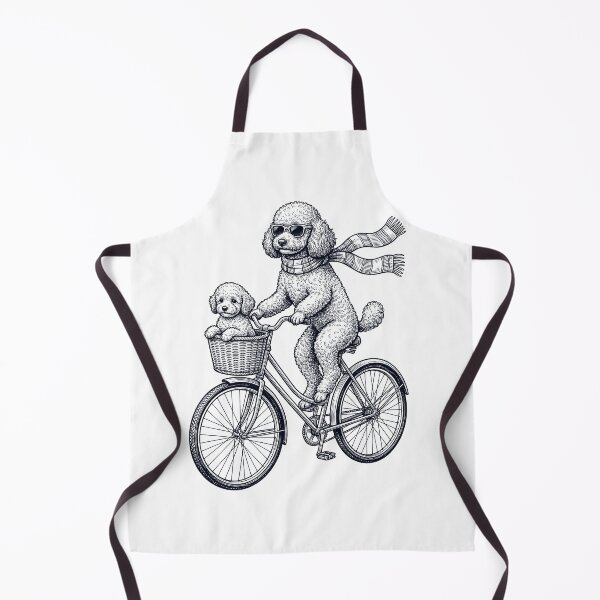 Item preview, Vintage Toy Poodle Riding Bike Bicycle Cycling Dog Lover designed and sold by DoodleTortle.