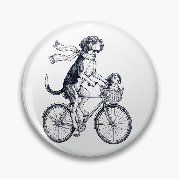 Item preview, Vintage Treeing Walker Coonhound Riding Bike Bicycle Cycling Dog Lover designed and sold by DoodleTortle.