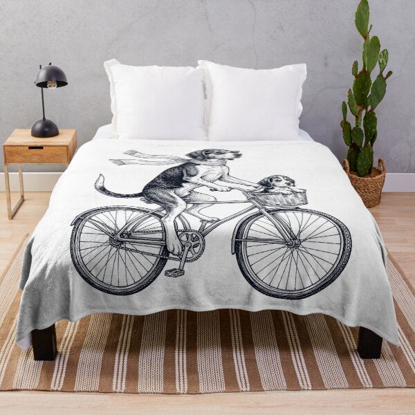 Item preview, Vintage Treeing Walker Coonhound Riding Bike Bicycle Cycling Dog Lover designed and sold by DoodleTortle.