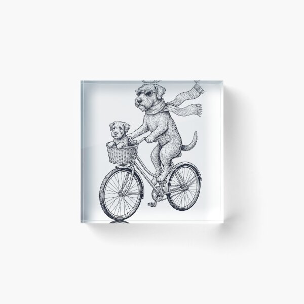 Item preview, Vintage Wirehaired Pointing Griffon Riding Bike Bicycle Cycling Dog Lover designed and sold by DoodleTortle.